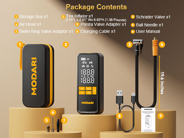 MODARI Tire Inflator Portable Air Compressor