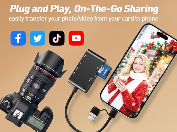 sd card reader for iphone plug and play