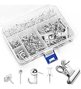 GOOLADA 315Pcs Silver Thumb Tacks, Metal Pushpin Clips,5 Style Decorative Push Pins, Thumb Tacks ...