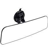 Wontolf 12'' Rear View Mirror Universal Rearview Mirror Interior Anti-glare Frameless Panoramic W...
