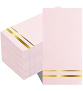 BUCLA 100-Count 3-Ply Disposable Pink Napkins - Pink Paper Napkins Disposable Premium Quality - D...