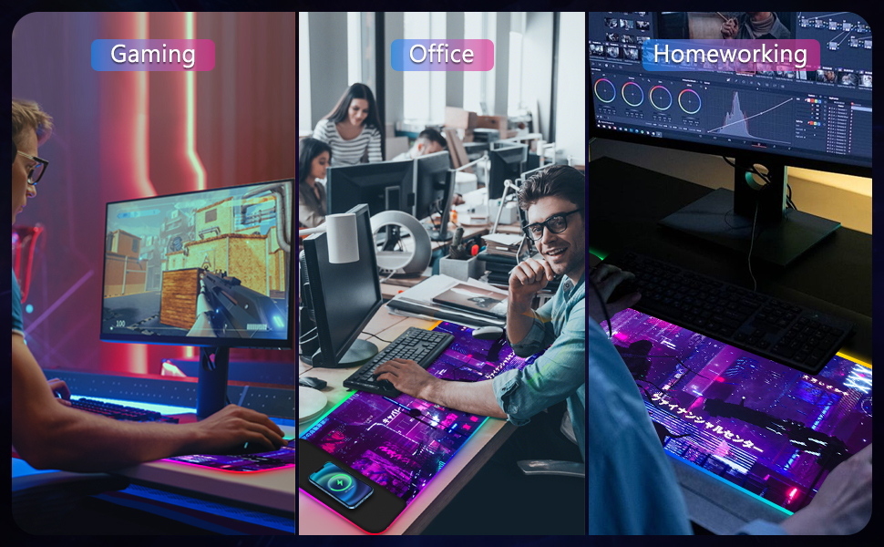 rgb mouse pad for gaming work