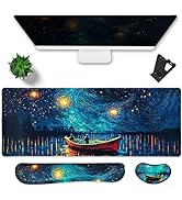 Hopipad Large Gaming Mouse Pad Waterproof + Mouse Wrist Rest + Keyboard Wrist Rest Set,Non-Slip R...