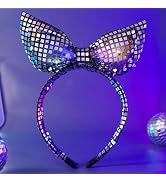Latious Black Light Up Bow Headband LED Disco Hairband Flash Bowknot Hair Hoop Party Fashion Hair...