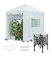 WORKPRO 8'x 6' Portable Walk-in Greenhouse, Instant Pop-up Heavy Duty Gardening Green House Canop...