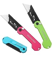 WORKPRO 3-Pack Folding Utility Knife, Razor Blade Knife with Safety Axis Lock, Quick Change Blade...
