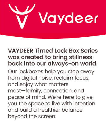 Vaydeer Safe Timed Lock Box, Phone Lock box with Timer Unplug from Phones, Video games