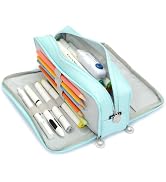 Vocuer Large Capacity Special Aesthetic Pencil Case Organizer with 3 Compartments, Big Preppy Sch...