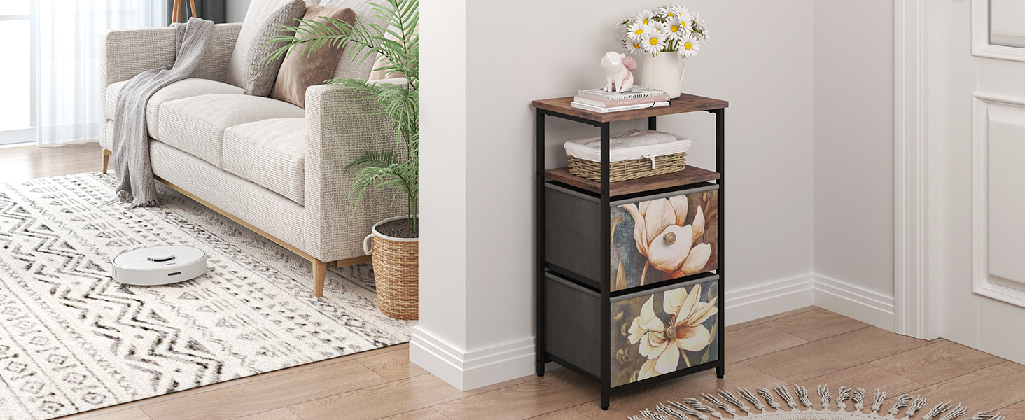 Nightstands Set of 2 with Charging Station