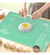 Silicone Pastry Mat 32" x 24" Extra Thick Non Stick Baking Mat with Measurements and Edge Heighte...