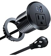 Recessed Power Grommet with 20W USB C Fast Charging, 2 inch Conference Recessed Outlet,Flush Moun...
