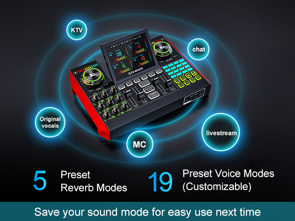 audio mixer sound board usb audio interface live sound card podcast mixer