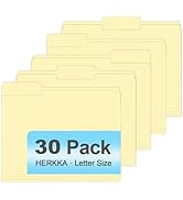 Manila Folders, HERKKA 30 Pack 1/3 Cut Tab File Folders, Manila Folders 8.5 x 11 Designed for Off...
