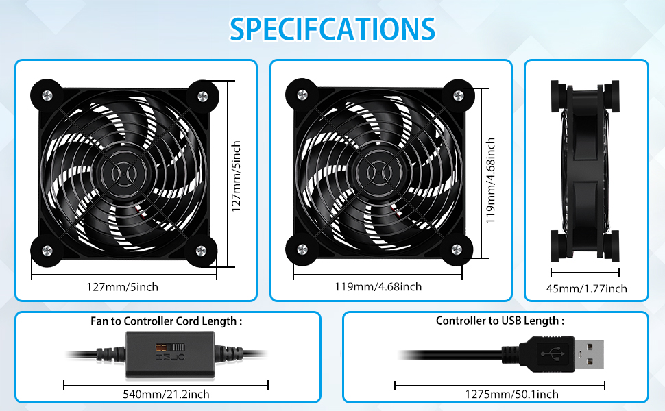 120mm 5v usb fan