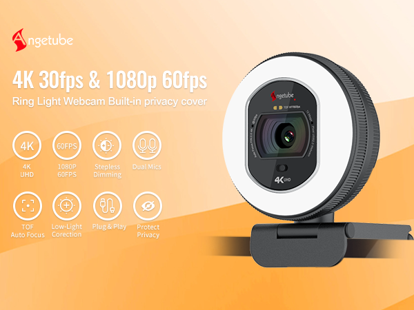 webcam logitech for pc 4k with microphone cover brio stand light nexigo 1080p mac usb mount anker