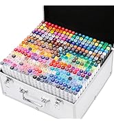 XIEED 340 Colors Alcohol Markers, Alcohol Markers Set with Aluminum Box for Artists, Adults, Arti...
