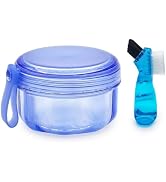 EZEELAI No Leak Partial Denture Case Retainer Bath Box Cup, Denture Soaking Cup False Teeth Holde...