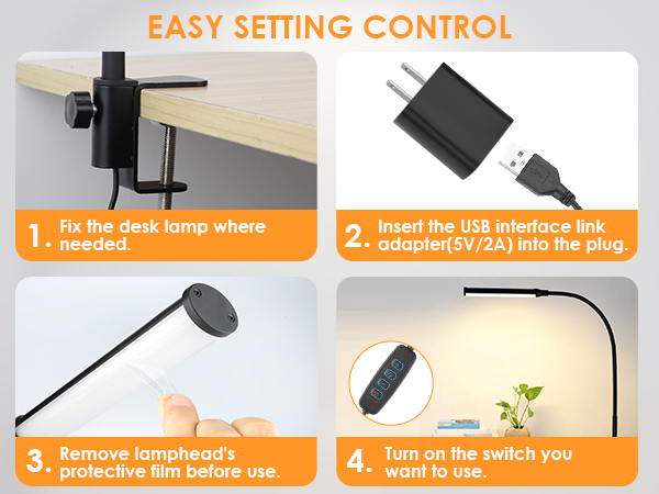 led desk light study lamp usb desk lamp