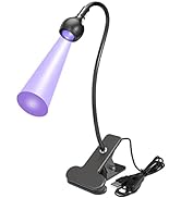 UV Lamp Light for Nails, COSOOS 395nm Blacklight Fixtures with Gooseneck and Clamp, Portable Blac...