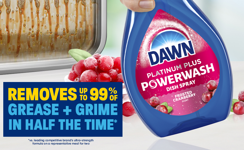 Dawn Powerwash Cranberry Removed up to 99% of grease 9 grime in half the time