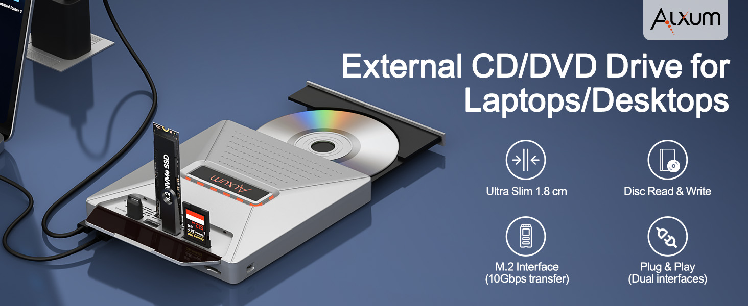External CD DVD Drive with M.2 Interface