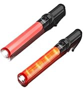 E-riding 2 Pieces 16 Inch Signal Traffic Wand, Traffic Control Wand with White LED on Top, Safety...