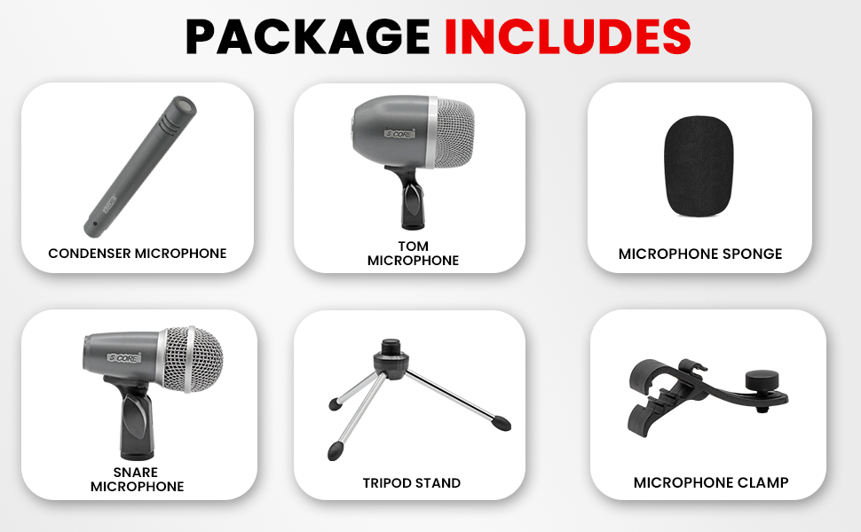 Conga Tom Snare Microphone Set Instrument Mic