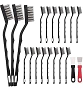 Jikvmis 15PCS Mini Wire Brush Stainless Steel Brush Set,Masonry Brush Wire Bristle for Cleaning W...