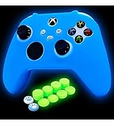 HLRAO Blue Silicone Cover Skin for Xbox Series X/S Controller Glow in The Dark Anti-Slip Soft Rub...