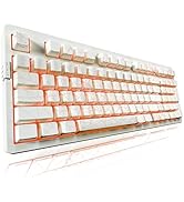 ZORNHER ZH980 Wireless Mechanical Keyboard,95% White Creamy Keyboard with Number Pad,Hot-Swappabl...
