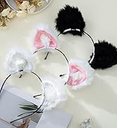 Cute cat ears have pink,white and black colors