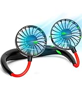 Portable Hanging Neck Sports Fan, Hands Free Personal Wearable Fan-USB Rechargeable Headphone Nec...