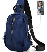 Crossbody Sling Bag for Men Women, Small Sling Backpack Chest Bag Cross Body Bag Hiking Travel Ou...