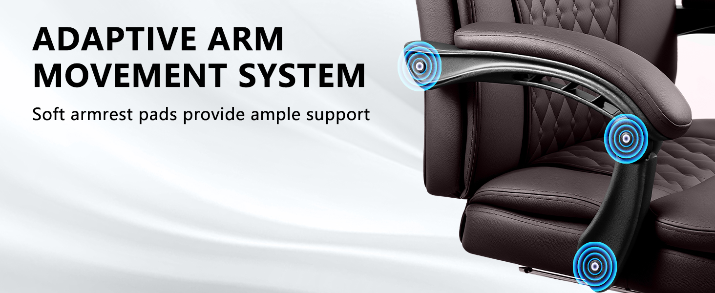 Executive Big and Tall Office Chair with Foot Rest Computer Office Chair with Adjustable Headrest