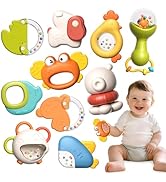 RUIDYA Baby Rattles Toys, 10PCS Baby Toys 0-6 Months, Teethers Set 3-6 Months, Infant Newborn Sen...