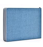 Asvine 24 Fountain Pen Case Blue Organizer Bag - Premium Waterproof Canvas Pen Display Holder, In...