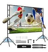 12-Foot Projector Screen and Stand,150 inch Large Indoor Movie Projection Screen 16: 9 Wrinkle-Fr...