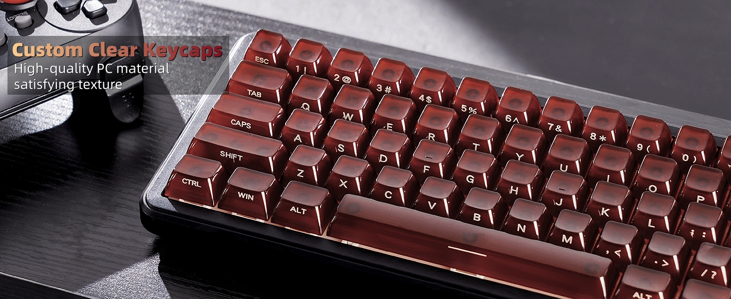 Keycaps Jelly Ceramic Keycaps Style, Clear Keycaps, Transparent Side Printed Keycaps