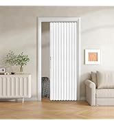 JILRON 100% Blackout Fabric Folding Door Curtain with Magnetic Closure - Accordion Style for Slid...