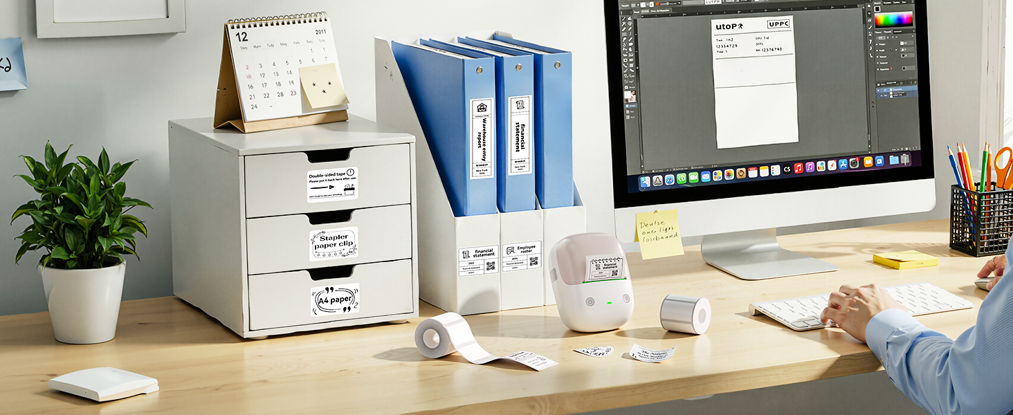 NIIMBOT B2 Label Maker Machine with Tape, Portable Bluetooth Label Printer with Multiple Templates