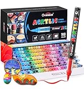 Overseas Acrylic Paint Markers 168 Colors, Liquid Ink Brush Tip Paint Pens - Water Based, No Blee...