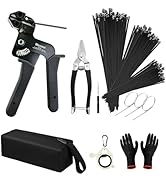 Metal tie wrap Gun kit,Stainless Steel Cable Tie Gun and 150PCS 11.8 inch Stainless Steel Cable T...