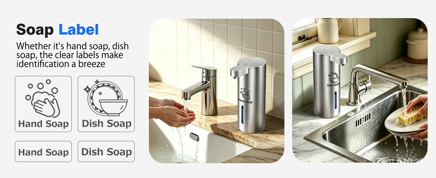 Included Soap Labels | Simple to Distinguish Liquids