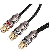 Devinal RCA/Phono Y-Cable, RCA Female Jack to 2 RCA Female Jack Adapter, Video/Audio Y Splitter C...