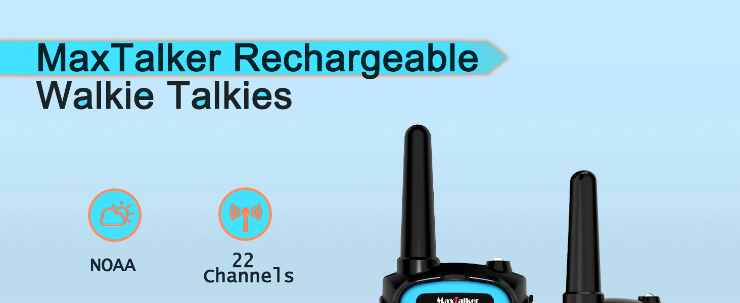 MaxTalker Rechargeable Walkie Talkies