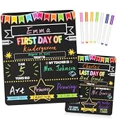 First Day of School Sign 11x14 Photo Keepsake Back to School Chalkboard | Double Sided Reusable, ...