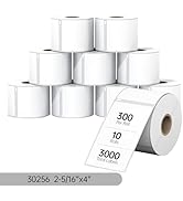 HUOJI 2-5/16 x 4 Shipping Labels (3000 Labels) Perforated, Compatible DYMO 30256, 450, 4XL, NOT F...