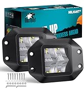 Nilight Flush Mount LED Pod Lights 2PCS 4.7 Inch 4LED Flood Beam Bumper Light LED Offroad Driving...