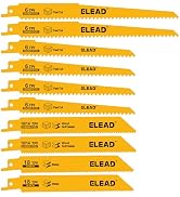 10-Piece Bi-Metal Reciprocating Saw Blade Set, Premium 6 &amp; 8 Inch Wood &amp; Metal Cutting Saw Blades...