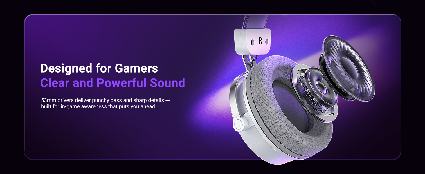 53MM DYNAMIC DRIVER FOR DEEP BASS GAMING